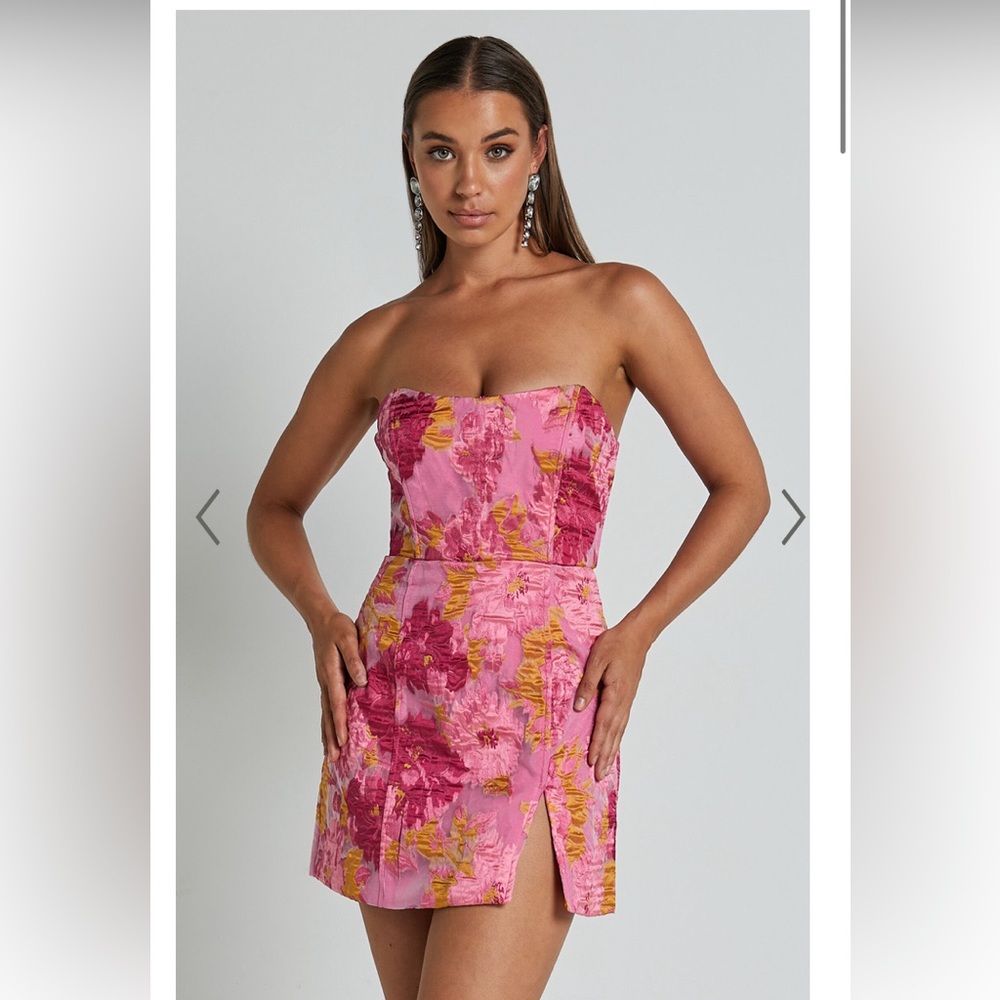 Showpo. Strapless Floral Homecoming Dress